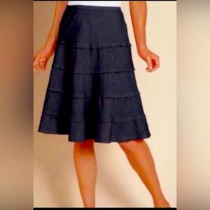 Black Linen Tiered A-Line Design